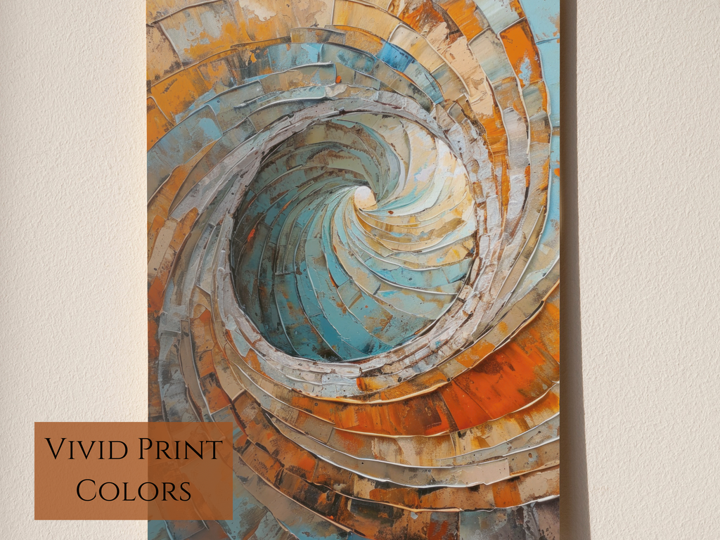 Wood popular Swirl Abstarct Artwork With Wood Stand