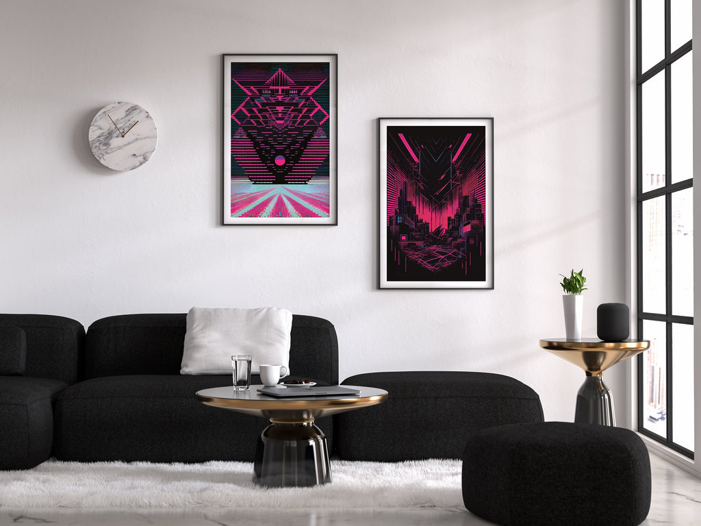 Abstract Synthwave Vaporwave Wall Art (CP202302-002)